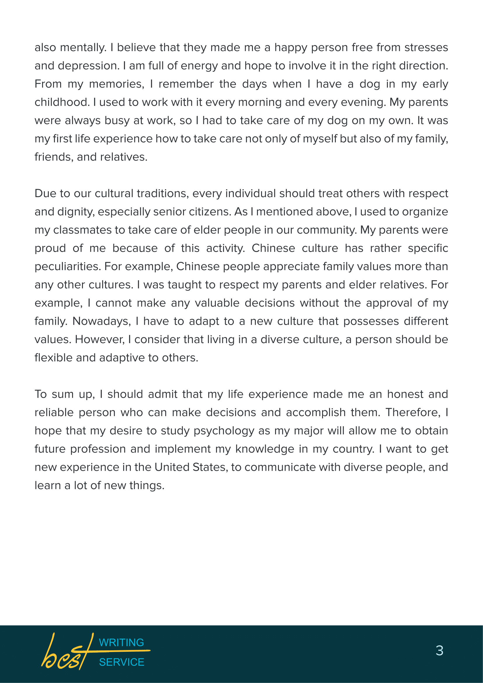 Magnificent Example Of A Personal Statement