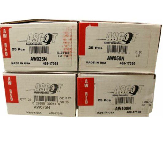 PERFECT Motorcycle Style Coated Lead Wheel Weights - 1.25oz To 2.00oz Assortment