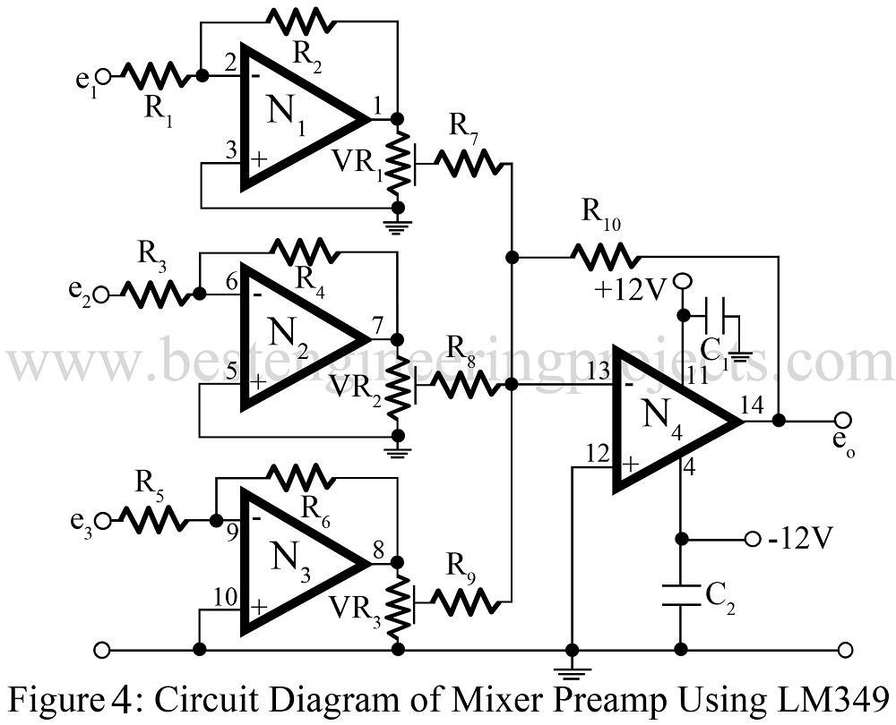 Audio Mixer Circuit Best Engineering Projects