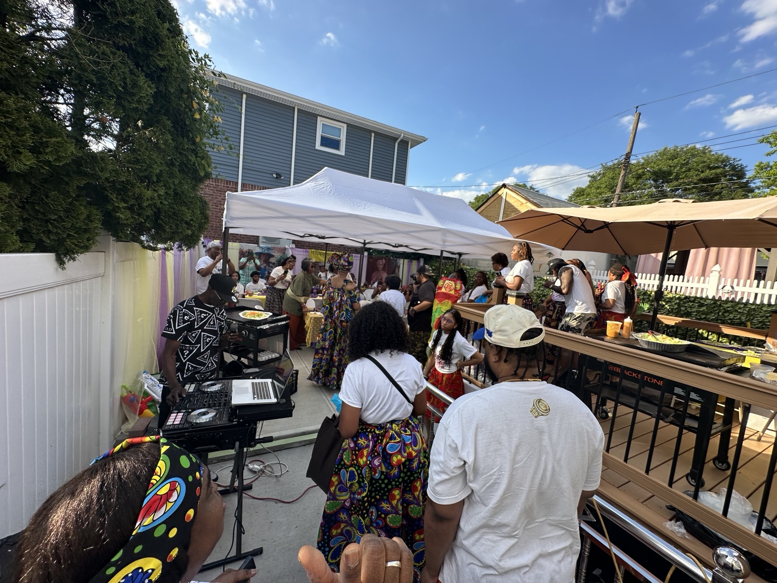 Music and backyard celebration at a private hibachi party