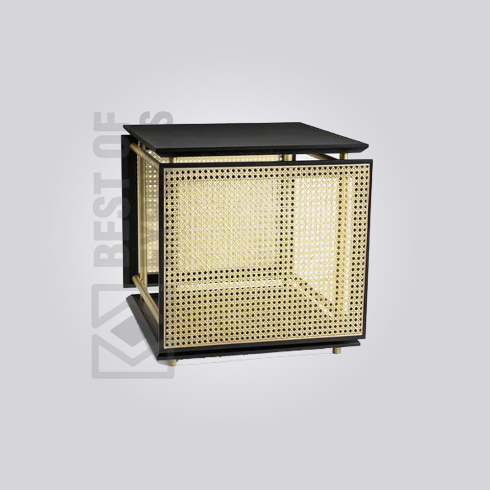 Black rattan coffee table