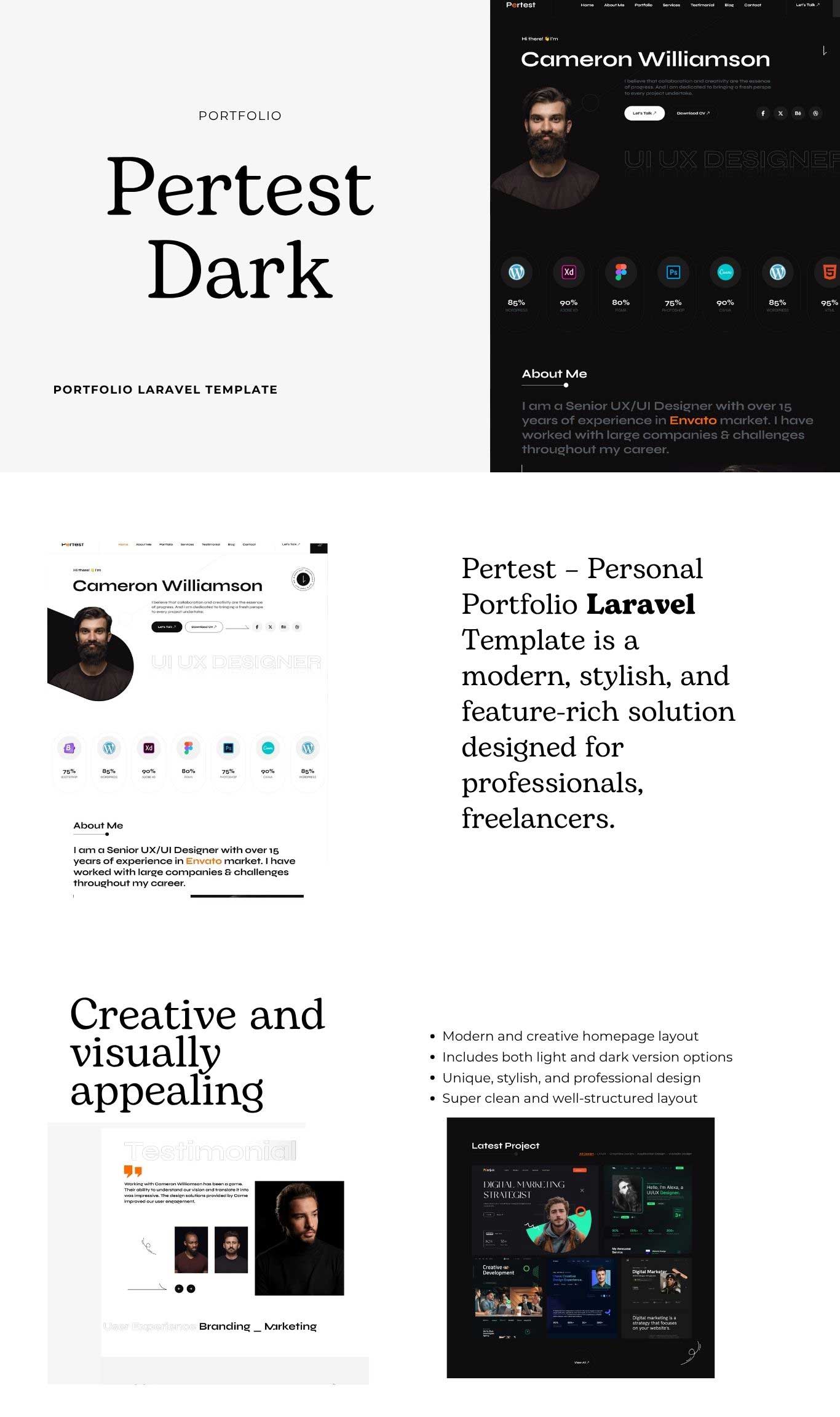 Pertest – Personal Portfolio Laravel Template