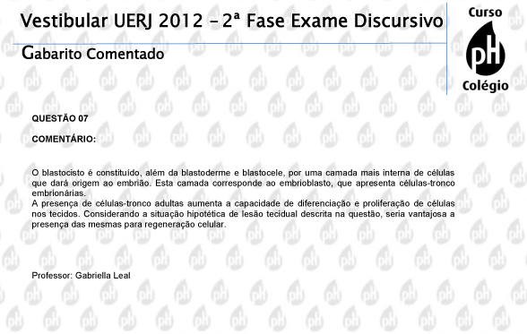 Uerj 2012 &ndash; Biologia (quest&atilde;o 7)
