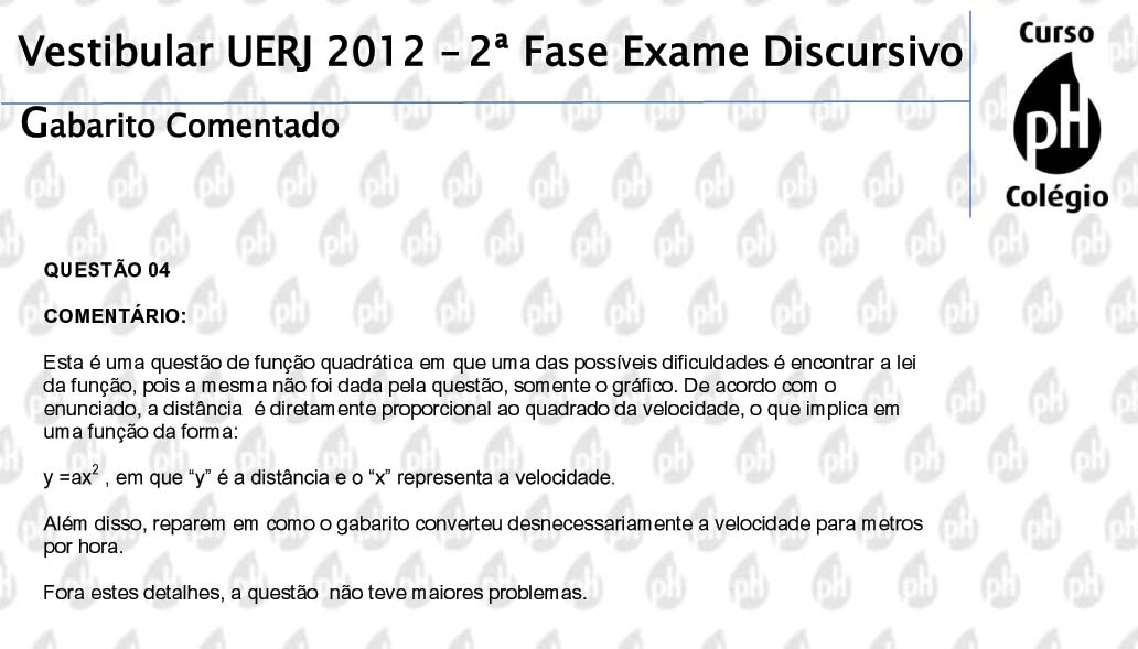 Uerj 2012 &ndash; Matem&aacute;tica (quest&atilde;o 4)