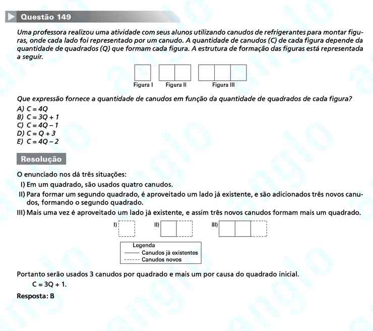 Enem 2010: Quest&atilde;o 149 &ndash; Matem&aacute;tica (prova amarela)