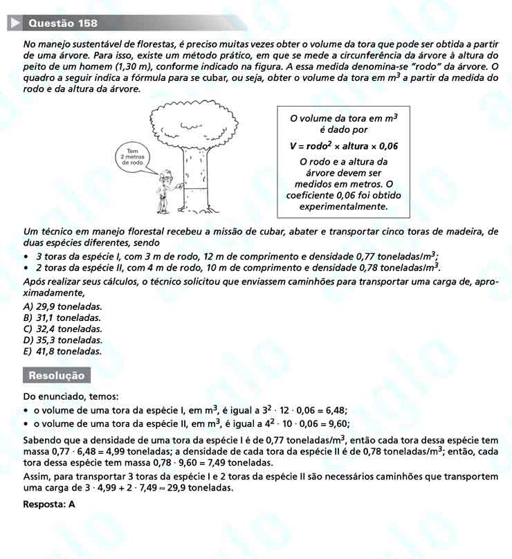 Enem 2010: Quest&atilde;o 158 &ndash; Matem&aacute;tica (prova amarela)