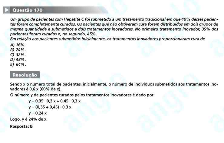 Enem 2010: Quest&atilde;o 170 &ndash; Matem&aacute;tica (prova amarela)