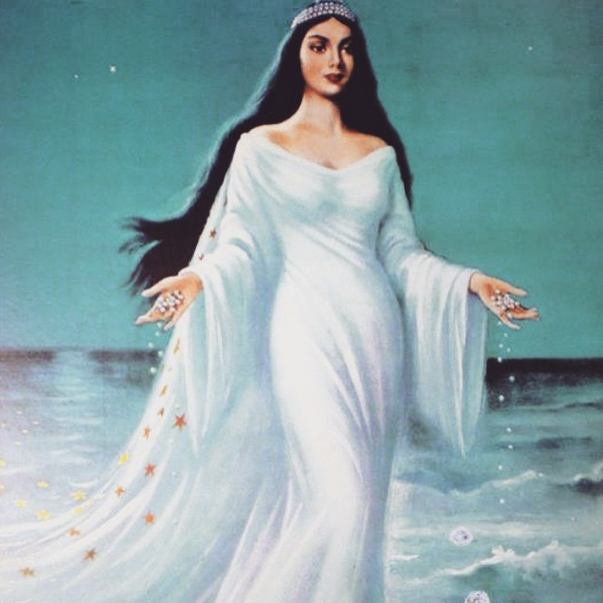 Rita Guedes fez sua homenagem com foto que representa a imagem de Iemanj&aacute;