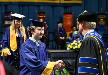 Undergraduate Commencement-24-2- Students participate in the second of two undergraduate school commencement ceremonies, Saturday, May 4, 2024 in McKenzie Arena at the University of Tennessee at Chattanooga.