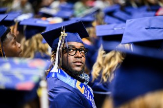 Undergraduate Commencement-24-2- Students participate in the second of two undergraduate school commencement ceremonies, Saturday, May 4, 2024 in McKenzie Arena at the University of Tennessee at Chattanooga.