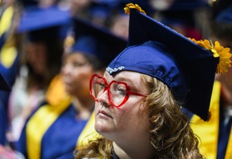 Undergraduate Commencement-24-2- Students participate in the second of two undergraduate school commencement ceremonies, Saturday, May 4, 2024 in McKenzie Arena at the University of Tennessee at Chattanooga.