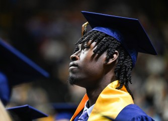 Undergraduate Commencement-24-2- Students participate in the second of two undergraduate school commencement ceremonies, Saturday, May 4, 2024 in McKenzie Arena at the University of Tennessee at Chattanooga.