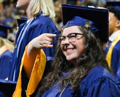 Undergraduate Commencement-25-2- Students attend the second of two undergraduate ceremonies Saturday, May 3, 2025 in McKenzie Arena at the University of Tennessee at Chattanooga.