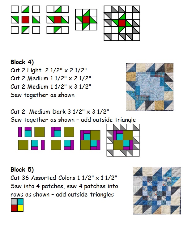 Quilt pattern page from Center of It quilt by the quilt ladies