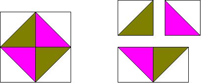 Simple quilt pattern Triangle Combination