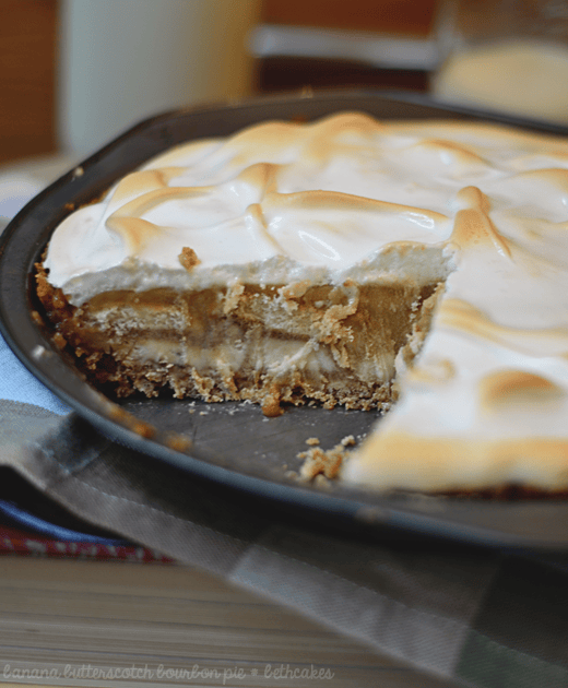Banana Butterscotch Bourbon Pie