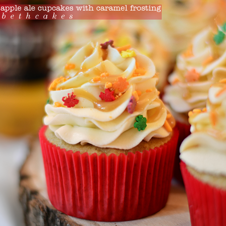 Apple Ale Cupcakes with Caramel Frosting