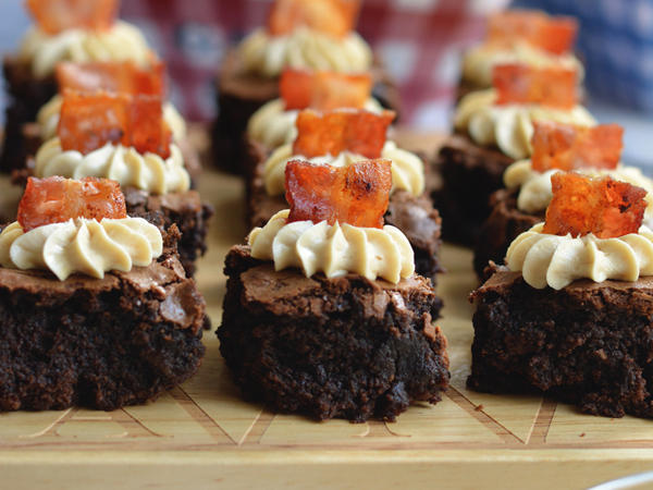 Whiskey Bacon Brownies