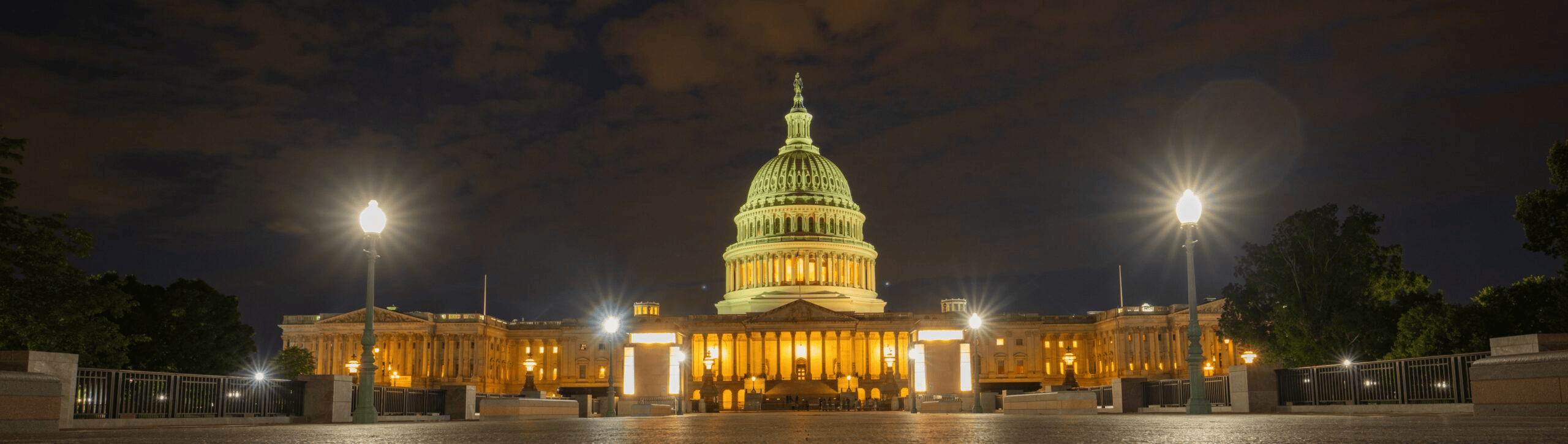 The United States Capitol at night
