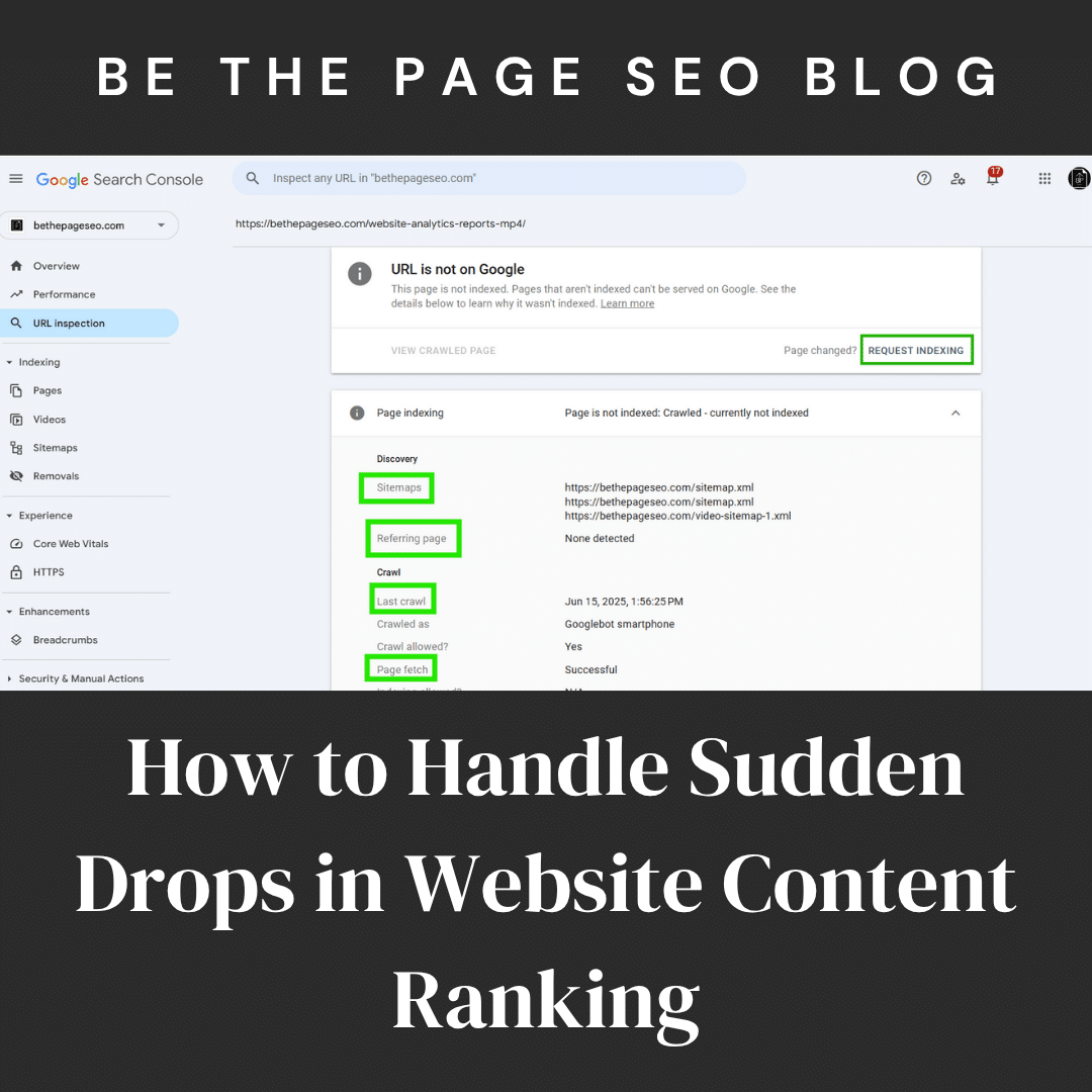 Be the Page SEO How to Handle Sudden Drops in Website Content Ranking