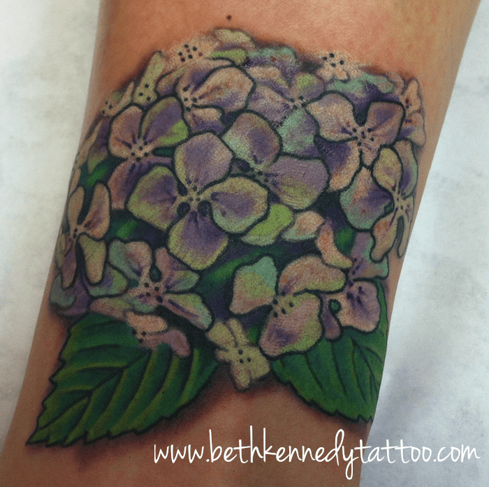 Modern vintage botanical hydrangea