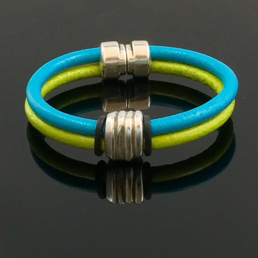 Double strand leather bracelet 19