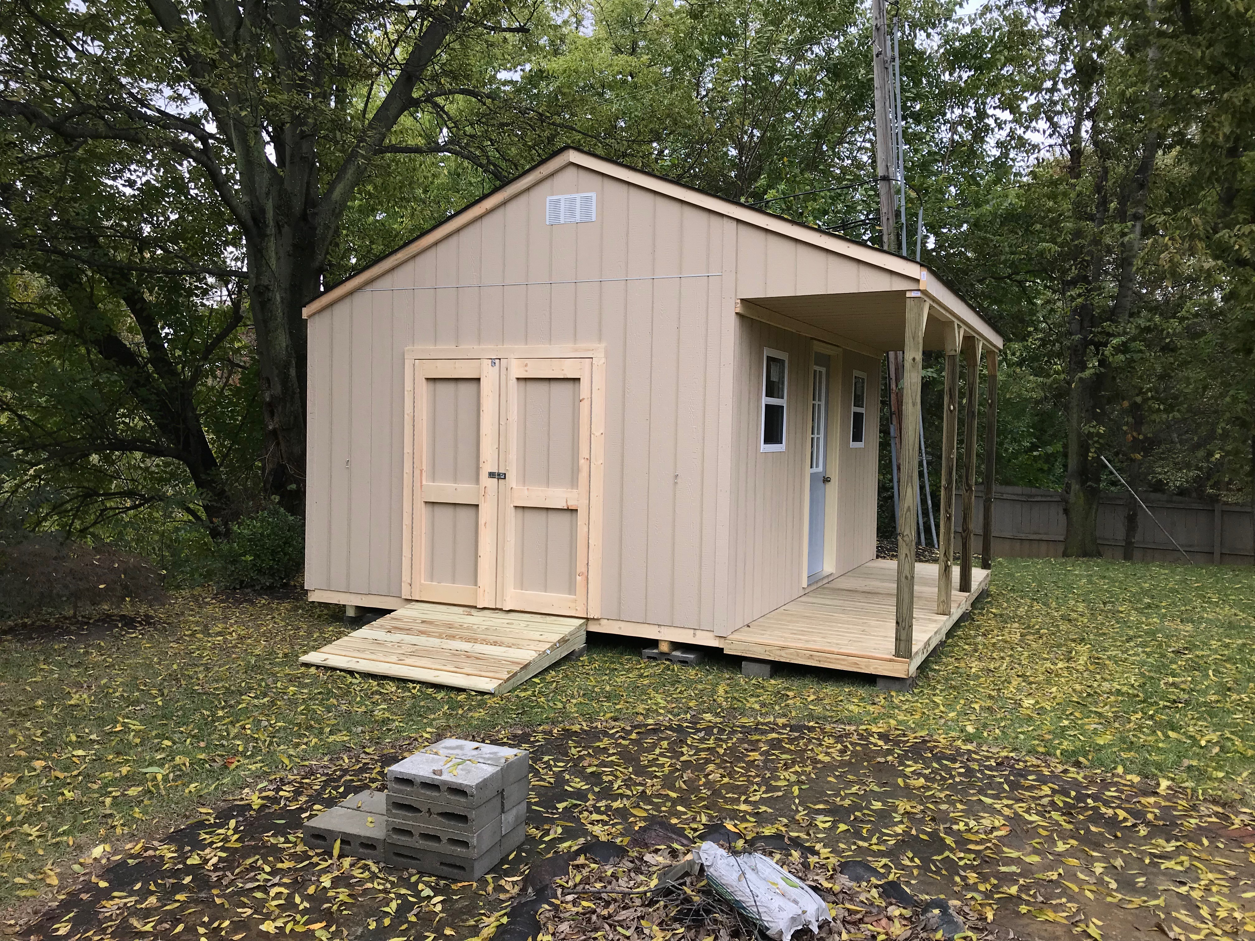 12x16x12 Barn House with 4x16 Porch incorporated into the rafters