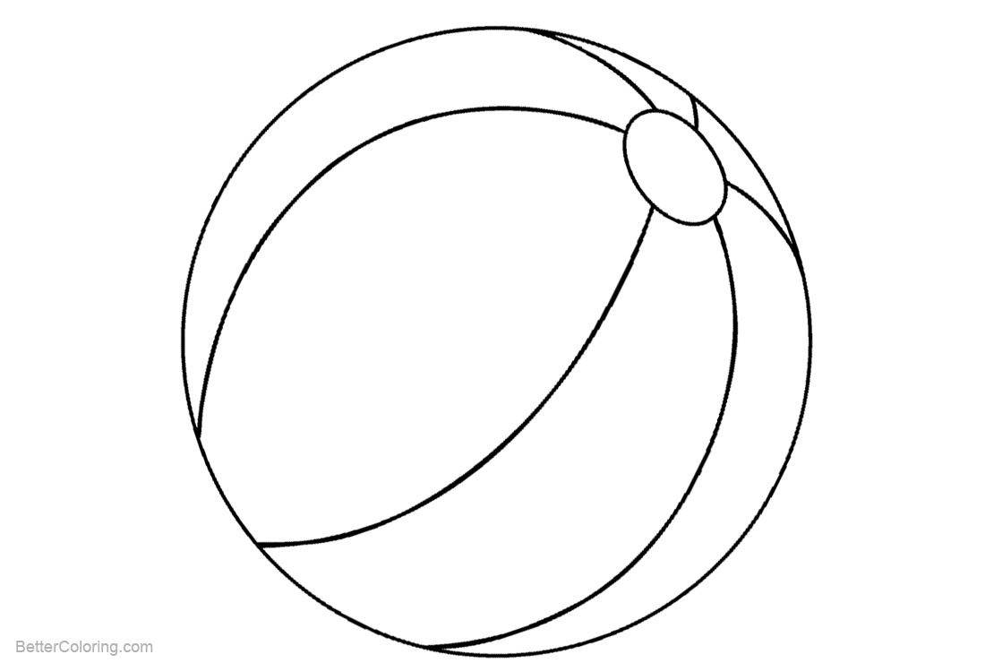 Simple beach ball coloring pages