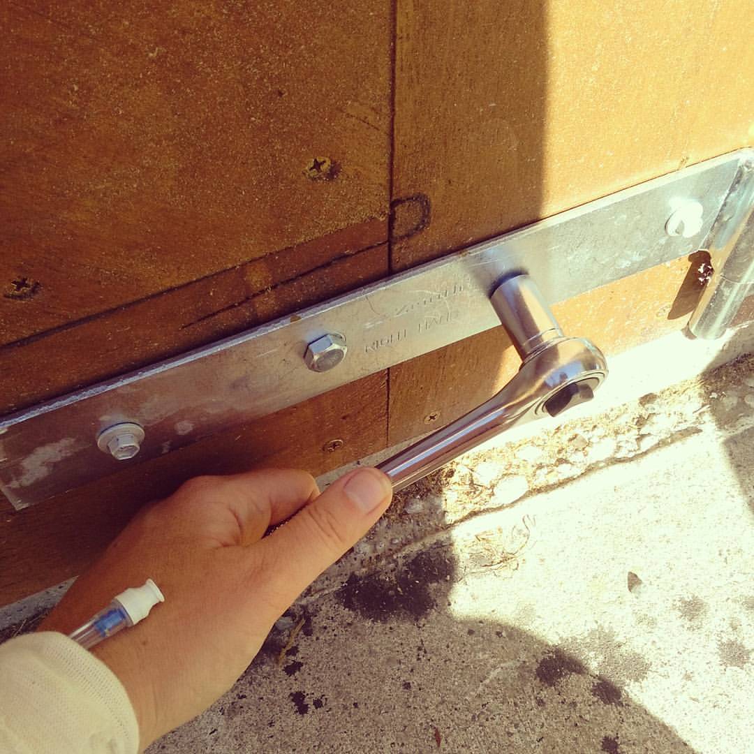 Helping out on dad's building project