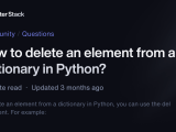 How To Delete An Element From A Dictionary In Python Better Stack