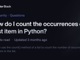 How Do I Count The Occurrences Of A List Item In Python Better Stack