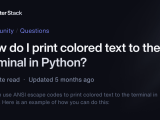 How Do I Print Colored Text To The Terminal In Python Better Stack