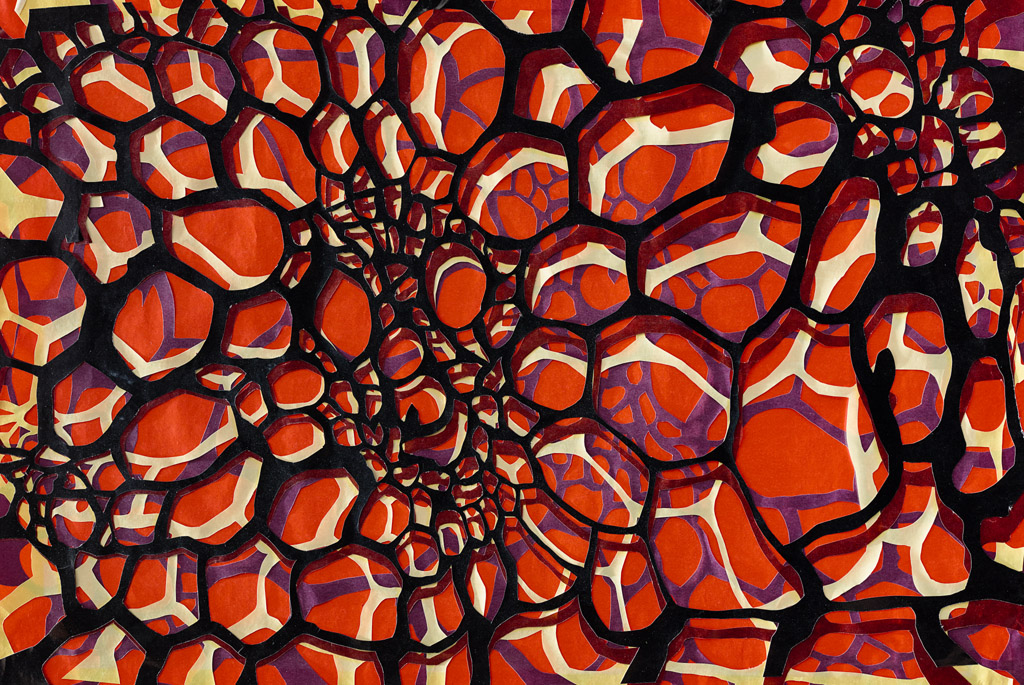 Layered-Serie 2013/14, Papierschnitt, Maße 60x 80 cm