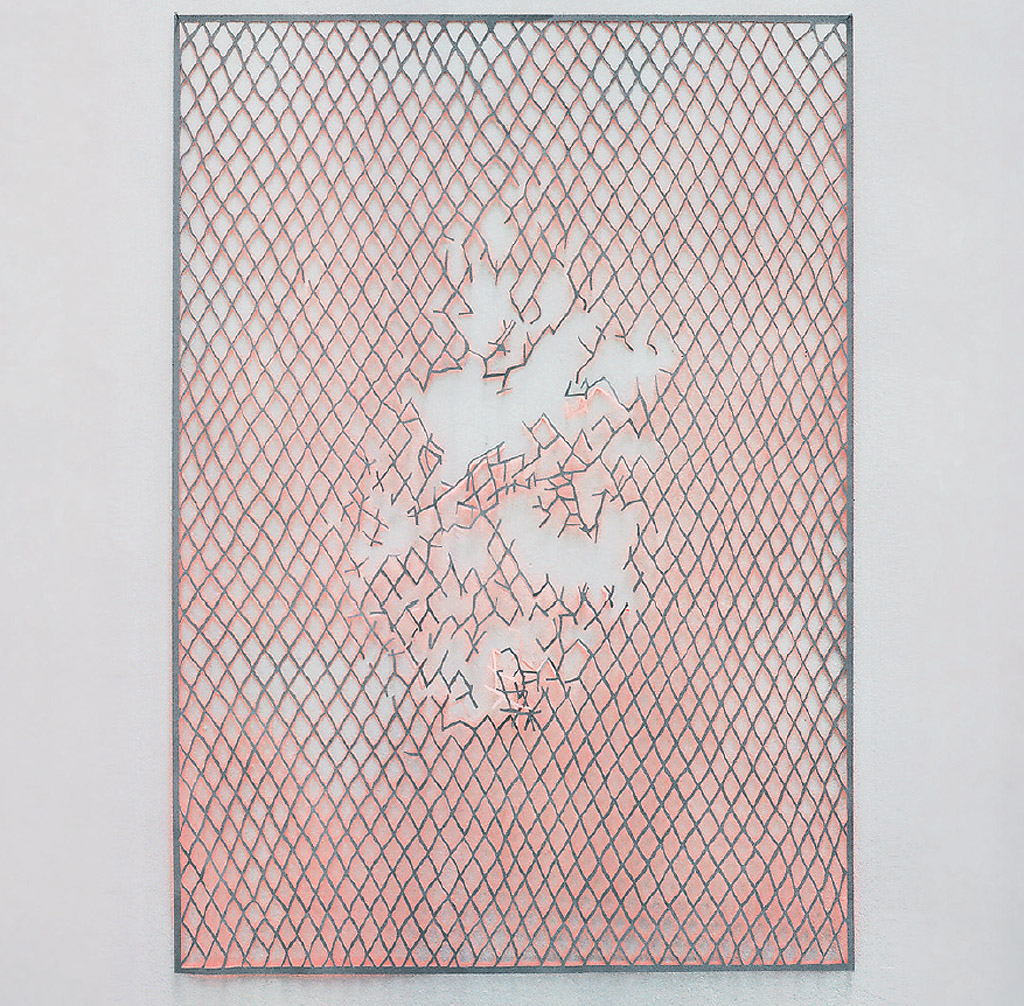 Maschendraht 2004, 80 x 60cm, Papier