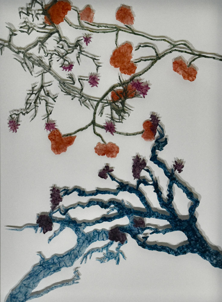 Hana-Serie, 2021, Scherenschnitt, Papier, Tusche, 77 x 57 cm