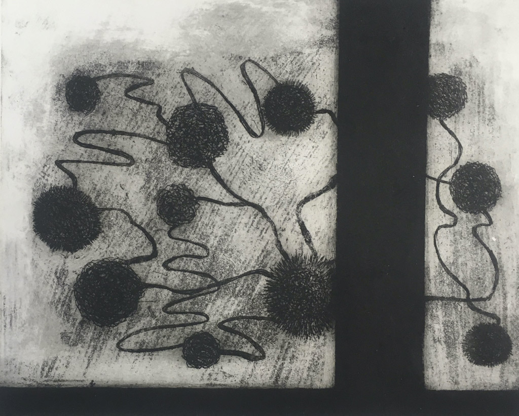 Radierungen: 2019, verschiedene Maße, max.30 x40 cm