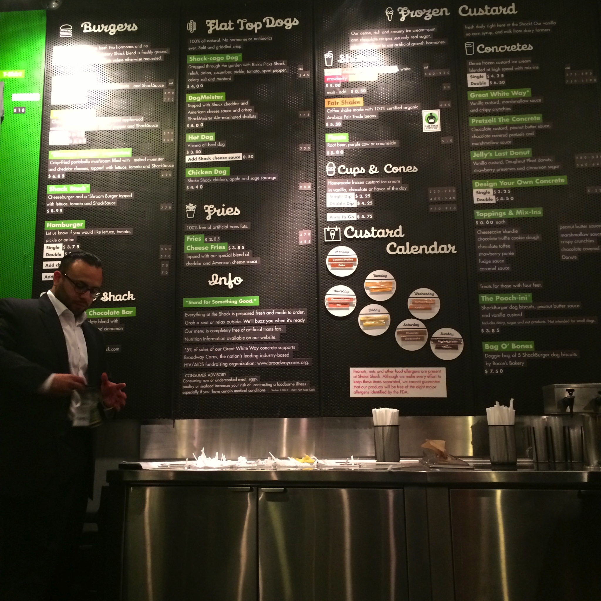 Enjoyed a tasty SmokeShack burger and shake from the very popular Shake Shack.