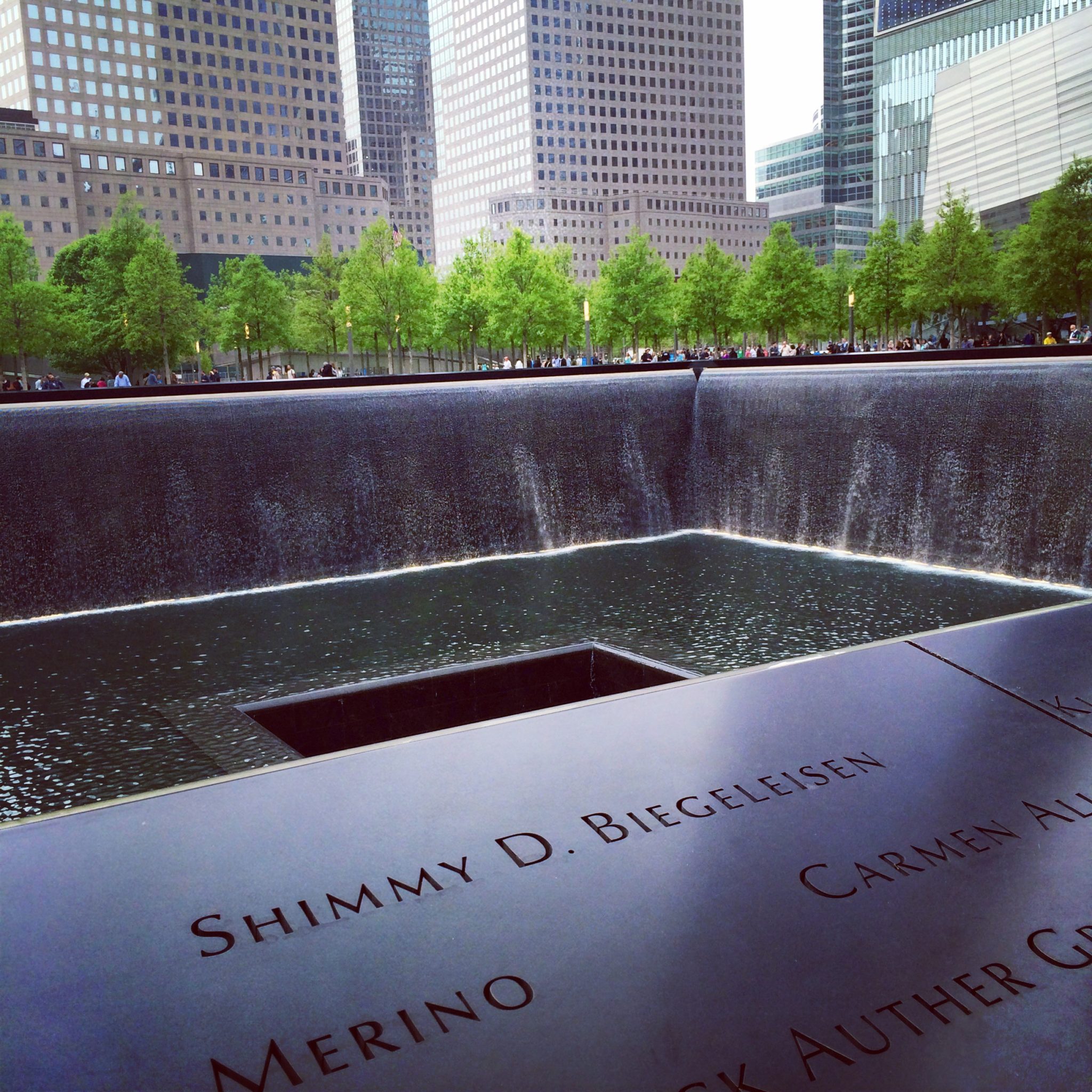 Memorial pools. A emotional and touching tribute for so many who lost their lives on 9/11.