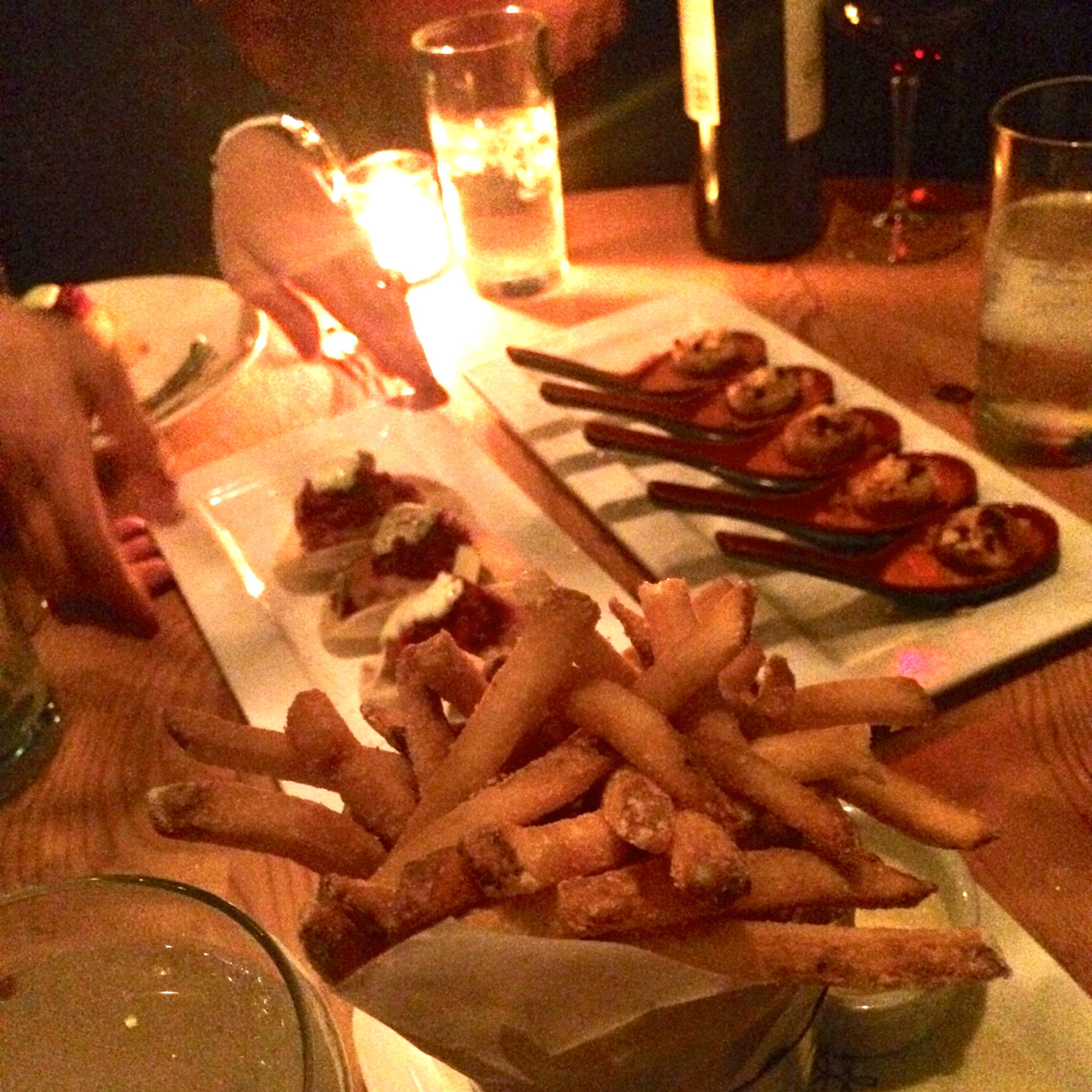 Lobster tacos, salt & vinegar fries, grilled cheese, smoked bacon & tomato soup dumplings from Beauty & Essex.