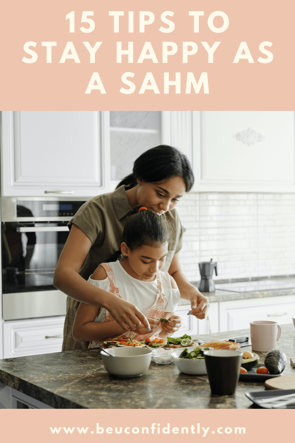 mom cooking in kitchen with daughter