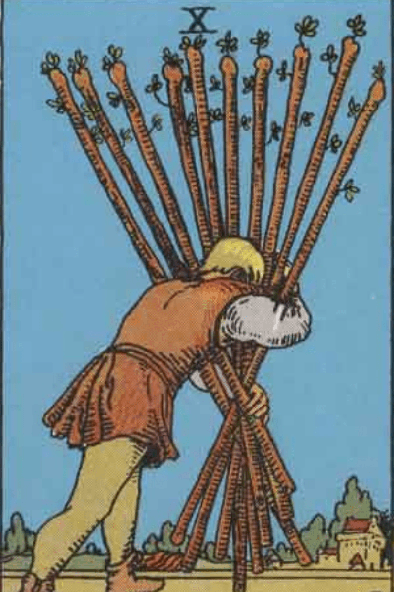 ten of wands tarot card