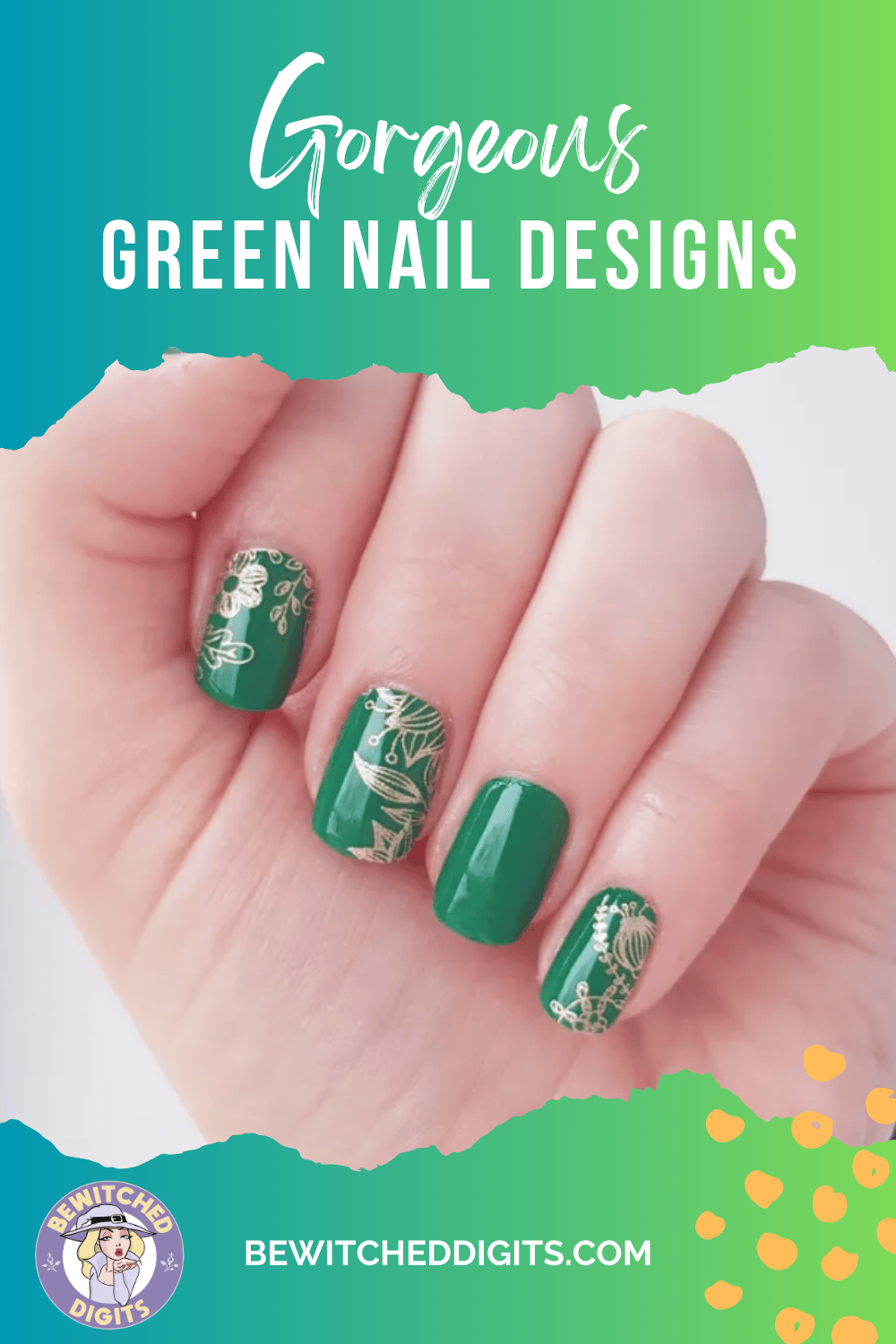 Green nail wraps