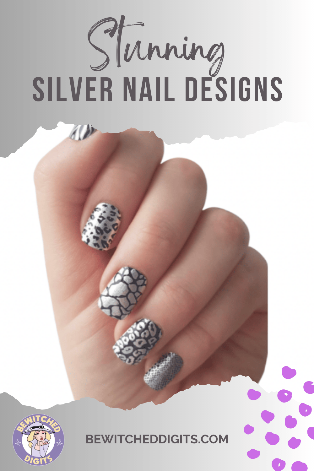 Silver nail wraps
