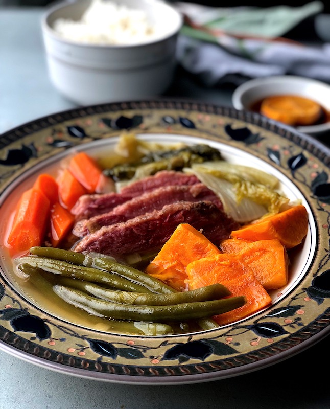 Close up of Instant Pot Corned Beef Nilaga