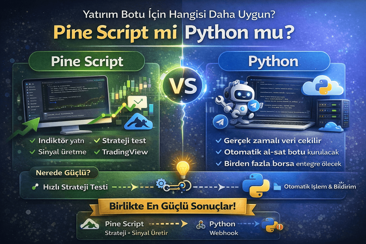 Pine Script mi Python mu? Yatırım Botu Geliştirmek İçin Hangisi?