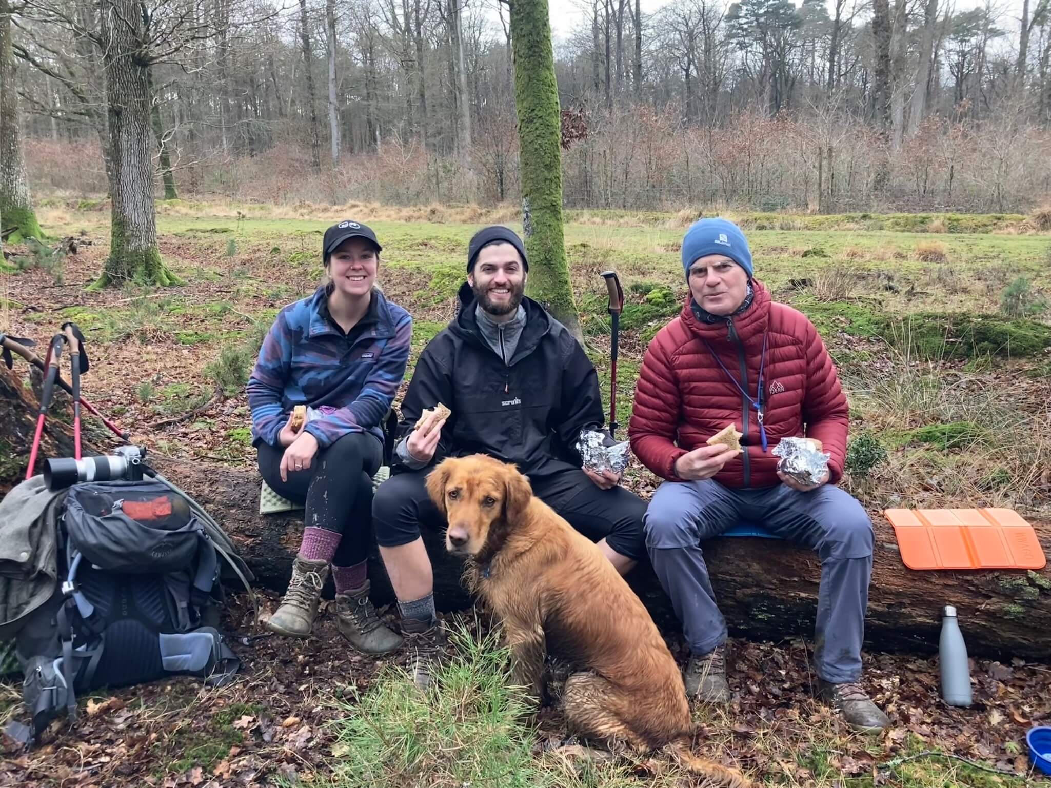 George, Amber-Rose, George's Dad and Rudi the Golden Retriever