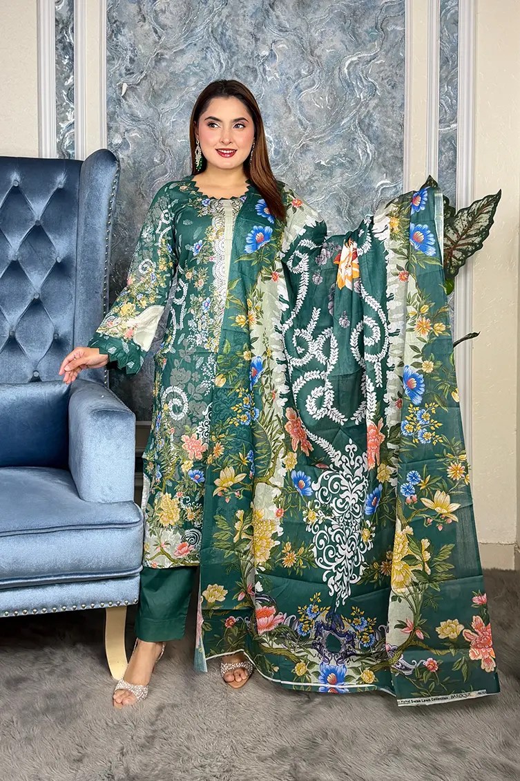 ANTARA Premium SWISS LAWN 3-piece(PASTEL GREEN)