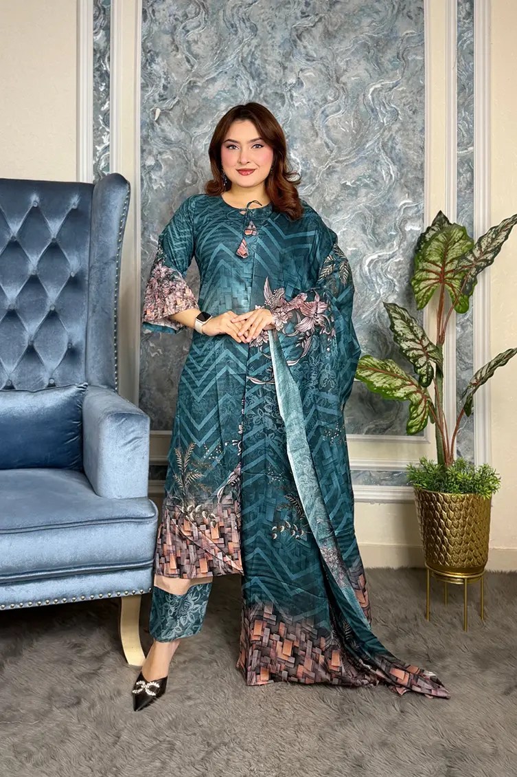 Premium SWISS LAWN 3-piece(Sea Green)