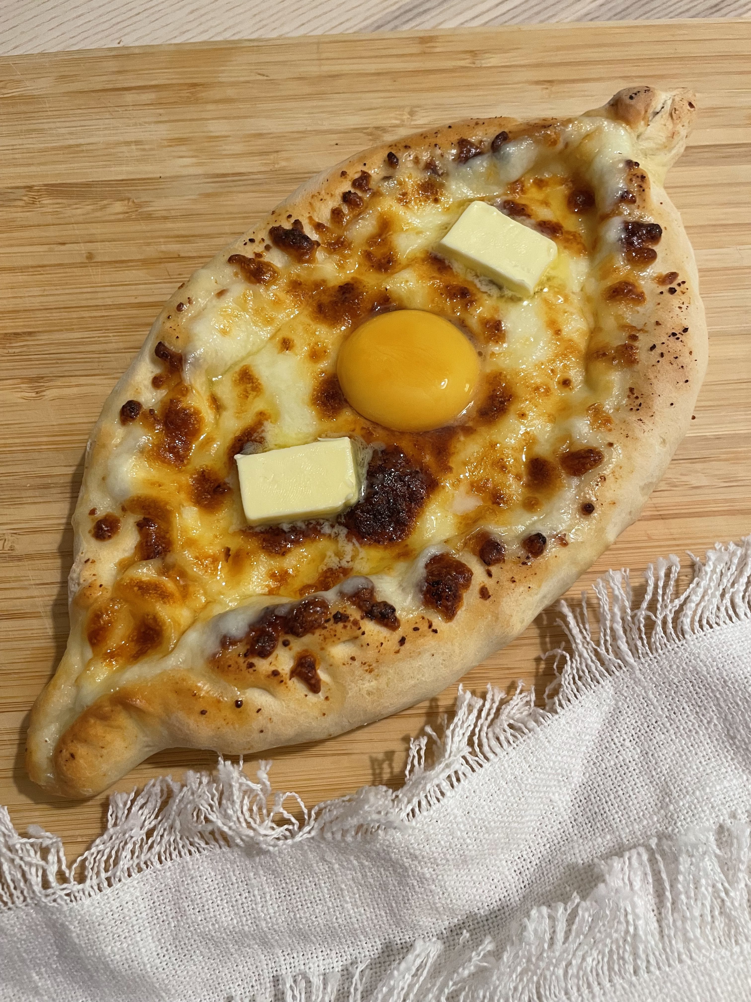 Adjaruli Khachapuri (Adjarian style Cheese Bread)