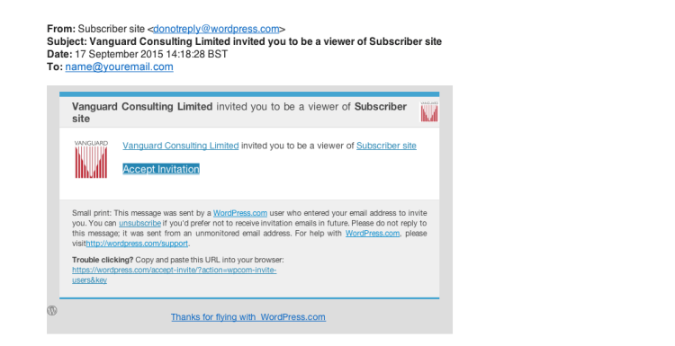 new wordpress user email3